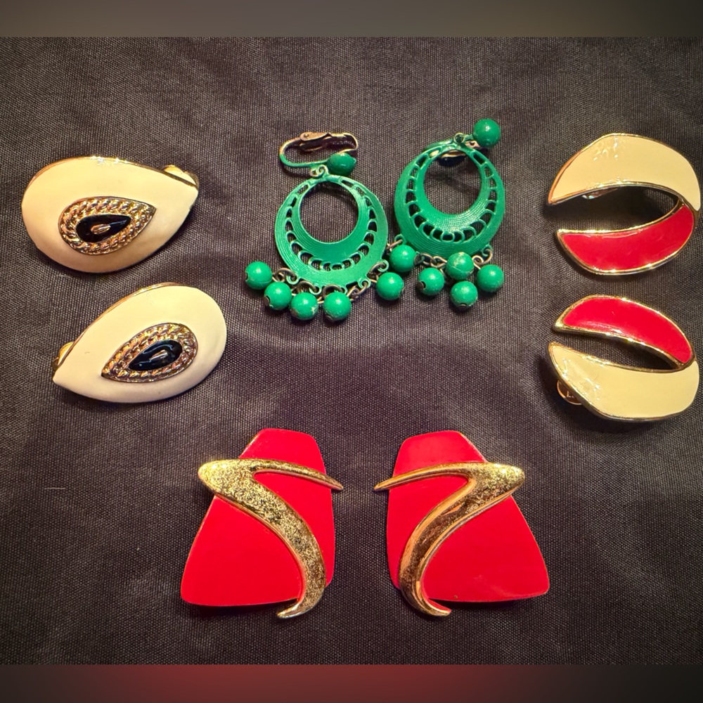 Totally Awesome 80s Retro Earrings (4pair)